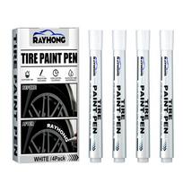 Quick Drying 4Pcs Car Tire Pen Tire Maker Paint Pen Non-Fading Automotive Paint Pen Multifunctional Paint Marker For Wood Rubber