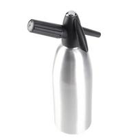 Hand Press Siphon Bottle Aluminum alloy Sparkling Water Dispenser Leakproof Water Soda  Kitchen gray
