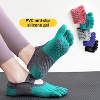 Anti-slip Sport Grip Yoga Socks Summer Lightweight Fitness Floor Socks for Pilates - Anti-slip Five-finger Socks Spandex / Cotton&Women rožinės rožinės spalvos