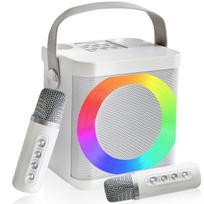 Karaoke aparatas vaikams, bluetooth rinkinys su Led ir 2 mikrofonais