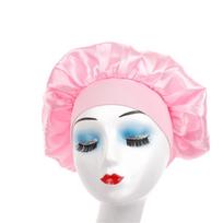 Unisex Satin Wide Brim Nightcap: Anti-Hair Loss Elastic Beauty Hair Care Cap žalia