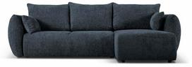 Kampinė sofa - lova Cosmopolitan Design Matera, tamsiai mėlyna (navy) sp., dešininė, 173 x 253 cm x 86 cm