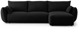 Kampinė sofa - lova Cosmopolitan Design Matera, juoda sp., dešininė, 173 x 253 cm x 86 cm