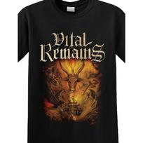VITAL REMAINS - Dawn of The Apocalypse T-Shirt, a Flexible Everyday Streetwear Option Featuring a Casual Design for Men. This Machine-Washable Tee 5XL juoda