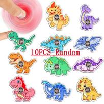 50-10PCS Cartoon Acrylic Dinosaur Fidget Spinner Stress Relief ADHD Autism Anxiety Toys For Kids Rewards Birthday Party Favors blue