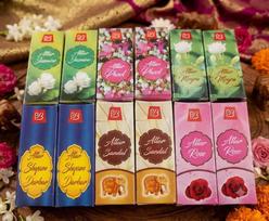 Attar rinkinys iš 12 buteliukų – Mogra, Jazminas, Shyam Darbar, Attar Full, Sandalas ir Rožė (3 ml x 12) | Be alkoholio koncentruoti parfumuoti aliejai 3ml