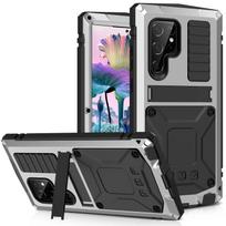 Case for Samsung S26 S25 Edge S23 S24 S21 Ultra S20 Plus Heavy Duty Metal Aluminum Shockproof Cover Screen Protector Kickstand Case & Strap&Galaxy S23