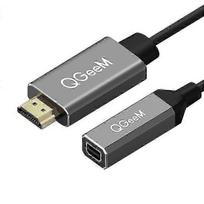 QGeeM HDMI Single To Mini DP Converter Adapter Cable UHD 4K@30Hz Plug and Play for PC Laptop less