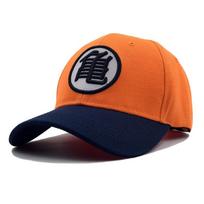 Septynių drakono kamuolių kepurė, Son Goku, Anime pavasarinė spalvota siuvinėta kepurė, Wu simbolio hiphopo beisbolo kepuraitė, Hip-hopas Hip-hopas Mada orange