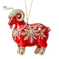 Festive Atmosphere Supplies 2PCS Christmas Goat Hanging Ornaments, Decorative 2D Acrylic Tree Ornament for Restaurant Pendants, Lightweight Ornaments R