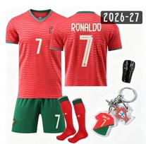 26-27 Ronaldo #7 Marškinėliai Atminimo Naujas Portugalijos Namų Komplektas su išskirtiniais aksesuarais #16