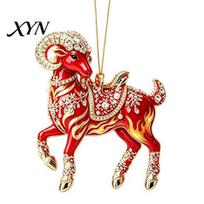 Hanging Ornament for Shopping Mall 2PCS Christmas Goat Ornaments, Decorative 2D Acrylic Tree Xmas Gift Family And Friends Pendants, Lightweight V