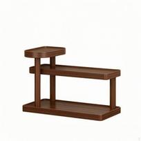 SpaceSaving 3Tier Storage Rack | Walnut Wood Finish, Rounded Corners, ThreeTier Rack, for 3-tier 30CM_Walnut brown