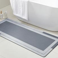 Bathroom Runner Rug with No Slip Rubber Backing Quick Dry Ultra Absorbent Bath Mat Machine Washable Floor Mats Home Decor 40X120CM(1.3X3.9FT gray