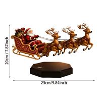 Plaukiojantis Kalėdų Senelio rogutės, Skraidančios Kalėdų Senelio rogutės Magnetinės levitacijos Kalėdinė ekspozicija, Plaukiojantis Kalėdų Senelis Stalo dekoras as picture raudona