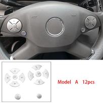 For Mercedes Benz E C S GLK R ML GL CLS SLK Class W204 W212 ABS Chrome Car Accessories Inner Wheel Button Stickers Cover B gray