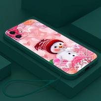 Samsung Galaxy A24 A54 A23 for iPhone 11 12 13 14 15 Pro Max Xiaomi Redmi 13C Huawei Straight Edge Soft Phone Case A3 Merry Christmas Bear Deer art honor 50 SE dramblio kaulas