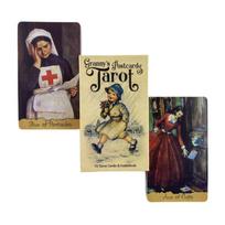 Močiutės atvirukai Tarot kortų kaladė Orakolas Anglų kalba Vizijos Spėjimo leidimas Stalo žaidimai beige