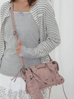 Soft, Hard-Wearing, Versatile, Asymmetrical, Edgy, Small Vintage-Style Motorcycle Shoulder Bag gray