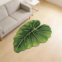 Easy To Clean Non Slip Doormat Green Leaf Pattern Bathroom Foot Rug  Bathroom Entrance F white