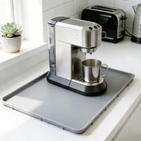 Raised Edges Coffee Bar Mat Light Gray Coffee Maker Mat Heat Resistant Mat  Under Espresso Machine