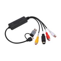 Sound Video Grabber Capture Card AV S Video to USB2.0 Type C Sound Transfer Grabber for Teaching