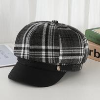 Women S Vintage Octagonal Beret Hat All Match Face Slimming Adjustable One Size kava