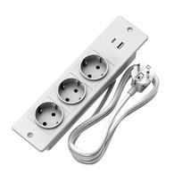 Įleidžiama elektros juosta 3 AC lizdai USB-A USB-C prievadai Integruotas stalo lizdas Biuro namų baldų montavimui