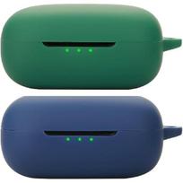Suderinamas su EarFun Air Pro 4 ausinių dėklu, [Palaiko belaidį įkrovimą] [Smūgiams atsparus apsauginis dėklas] Silikoninis ausinių dėklas (Mėlyna-Žalia) melsvai žalia