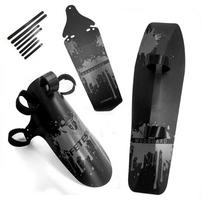 FETESNICE Cycling MTB Mountain Bike Road Bicycle Front Rear Mudguard Fender And Front Clip-on Bicycle Down Tube Fender Set oranžinė
