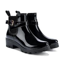 Four Seasons Rain Shoes Women's Chelsea Rain Boots Short Non-slip Water Shoes Fashion Martin Boots Low Heel Casual Adult Rain Boots 35
