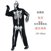 Halloween Vampire Witch Masquerade Ribs Ghost Coat Ghost Mummy Zombie Demon Skull Costume XXL black