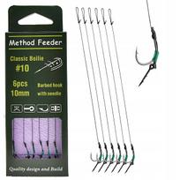 Feeder tipo sistemėlė su 10 cm kabliukais su žeberklu #10 ir 8 mm adata, 6 vnt.