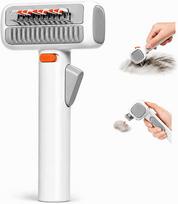 Gyvūnų šukos su saugiu geležtės apsaugos mechanizmu, 2-in-1, šunims ir katėms