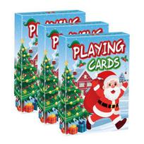 1/2/3 rinkiniai Kalėdinės kortos Pokeris Kalėdų Senelio tema Kortų kaladė Vaikams Suaugusiems Šeimos vakaras Interaktyvus kelių žaidėjų Klasikinis kortų stalo žaidimas 3pcs blue