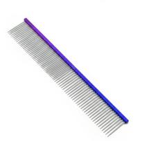 Aliuminis šukos TAURO PRO LINE, mėlynos-violetinės, skirtingo tankio dantukai