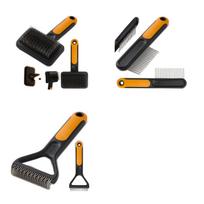 Šunų ir kačių šukavimo rinkinys FISKARS: šepetys, šukos, trimeris