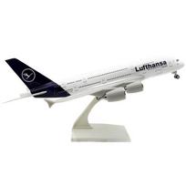 Žaislas Vaikams 30CM Lėktuvo Modelis A380 Naujas Lufthansa Airlines 380 Su Ratukais Dervos Lėktuvo Modelis Lėktuvų Kolekcija Dovana mėlyna/balta