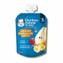 Vaisių tyrelė GERBER, kriaušės, bananai, muslis, nuo 6 mėn., 90 g
