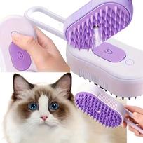 Šepetys šunims ir katėms 3in1, garinis, silikoninis, sulankstomas, įkraunamas per USB