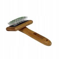 Šepetys gyvūnams Bamboo Groom su nerūdijančio plieno šereliais, mažas, švelnus