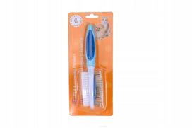 Šepetys augintiniams BUBU Brush Fine2, dvisluoksnis, metaliniai ir nailoniniai šeriai, 6,5×23 cm