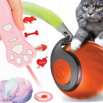 Katinų žaislas su LED, vibracija, lazeriu ir ornamentais, įkraunamas USB