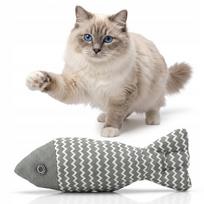 Katinų žaislas – pliušinis žuvis su katžole, 21 cm