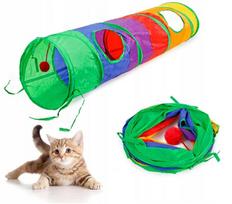 Katės tunelis LONG CAT, sulankstomas su kamuoliuku