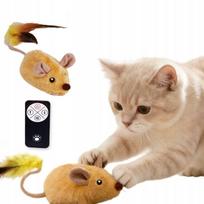 Nuotolinio valdymo USB įkraunamas geltonas žaislinis katės peliukas