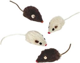 Katinų žaislas – minkštos pelės, 4 vnt.