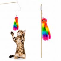 Katinų žaislas meškerė, pliušinis aštuonkojis, 100 cm, spalvotas, Tinker Bell 26