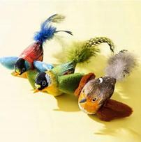 Katinų žaislai FLYING BIRDS, 3 vnt., cypsintys, spalvoti, 14 cm
