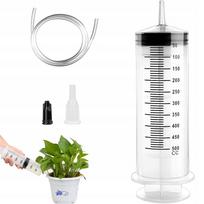 Didelės 500 ml švirkštai su kateteriu, 3 vnt.
